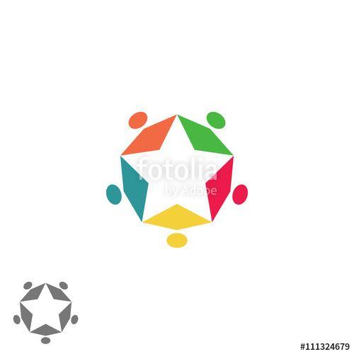 Star Family Logo - Success business community partnership logo, teamwork group abstract ...