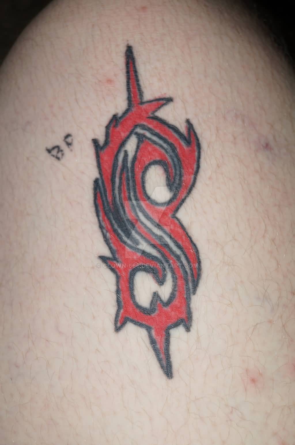 Red Slipknot Logo - Small Red Color Slipknot Logo Tattoo By AmayaKuroi