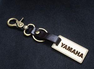 Wood Yamaha Logo - WOOD & LEATHER KEY CHAIN RING FOR CAR MOTORCYCLE BIKER LASER CUT ...