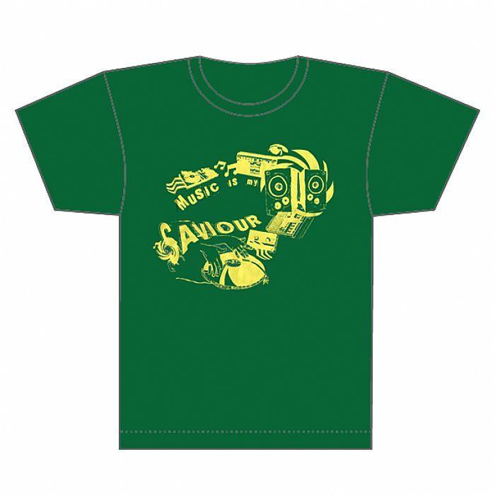 Green and Yellow Logo - HIDDEN INDENTITY Music Is My Saviour T Shirt green with yellow logo
