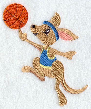 Kangaroos Basketball Logo - Machine Embroidery Designs at Embroidery Library! - Embroidery Library