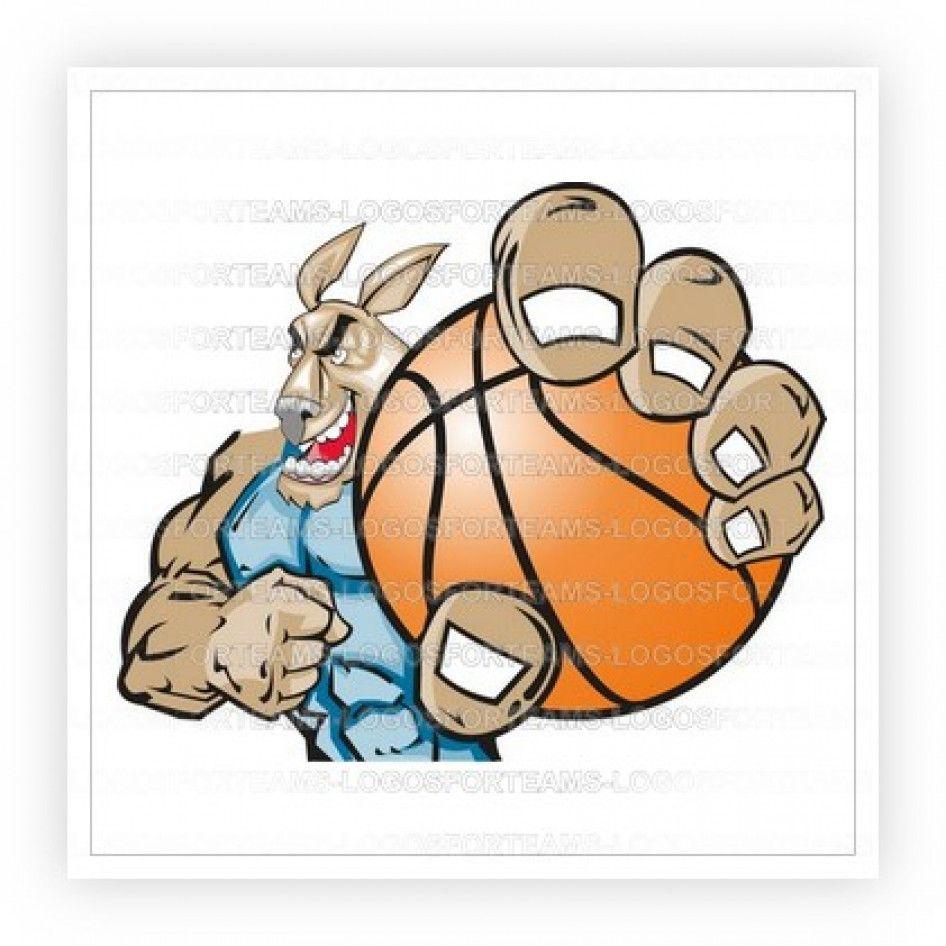 Kangaroos Basketball Logo - Mascot Logo Part of Kangaroo Holding Basketball Graphic