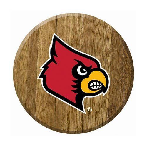UofL Cardinal Logo - Bourbon Barrel Head with the UofL logo | A Taste of Kentucky