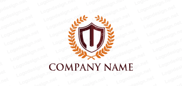 M Shield Logo - wheat leafs arround letter m inside of shield | Logo Template by ...