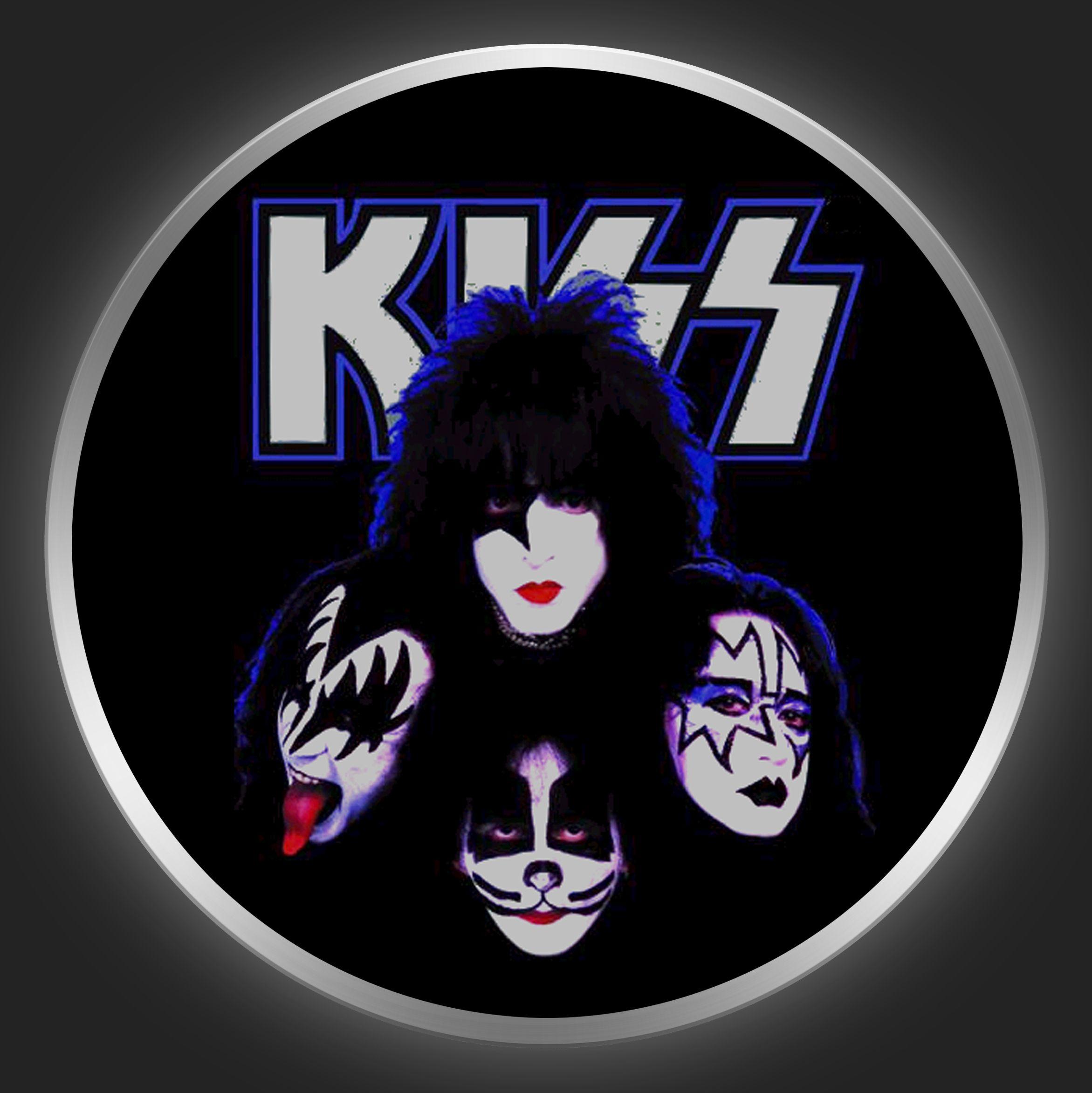 Kiss Band Logo - KISS - Logo + Band Photo Button-