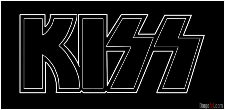 Kiss Band Logo - How To Draw Kiss Letters, Step by Step, Band Logos, Pop Culture ...
