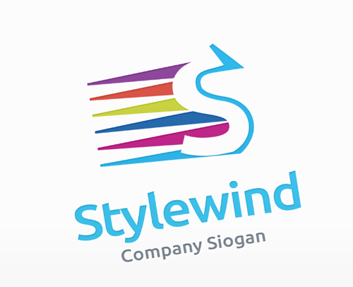Rainbow Arrow Logo - wind logo design，Letter s, speed,creativity, fashion，arrow ...