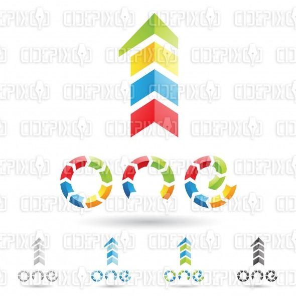 Rainbow Arrow Logo - colorful abstract rainbow arrow icons for number 1 | Cidepix
