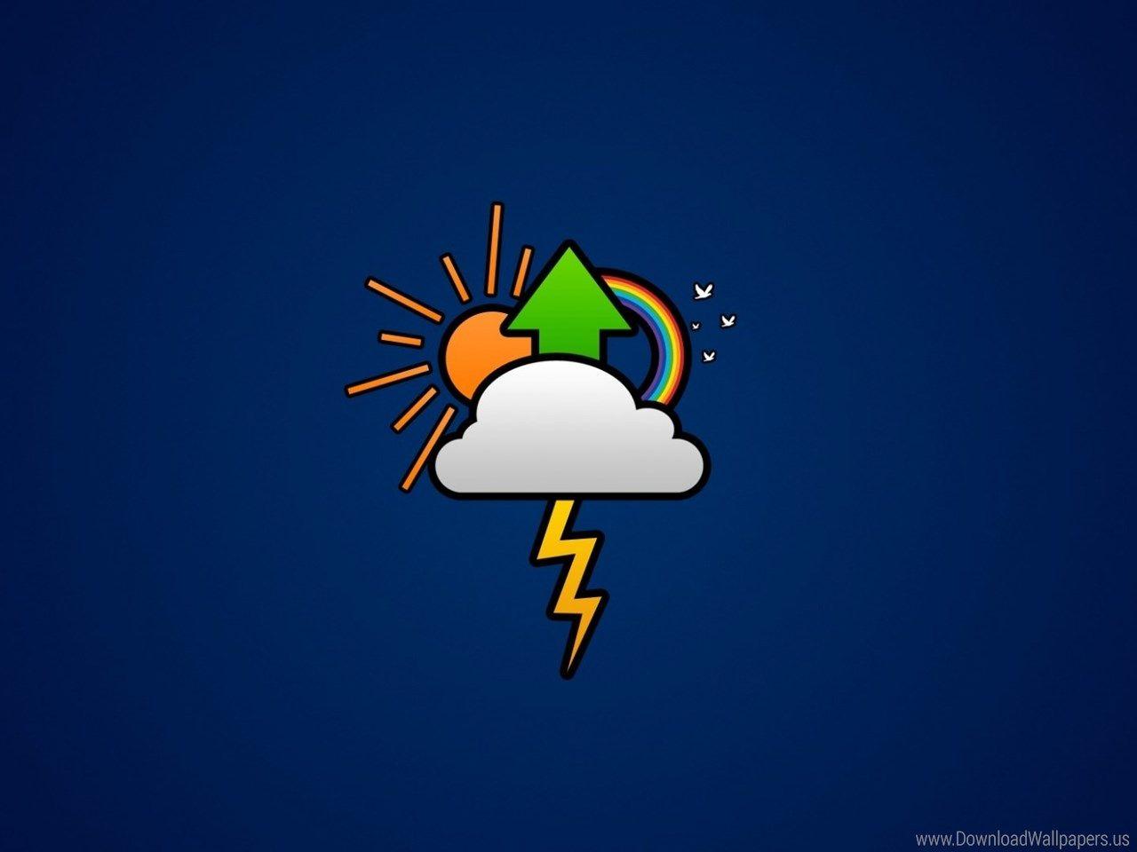 Rainbow Arrow Logo - Download Standart 4:3 1280x960 - Arrow, Blue Background, Cloud ...