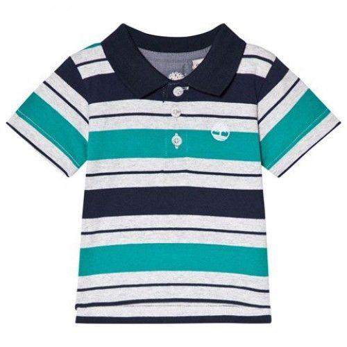 Green Tide Logo - Timberland Kids Green and Navy Stripe Logo Polo Suitable for the ...