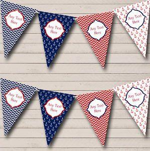 Anchor Blue Red Triangle Logo - Red White Blue Anchor Nautical Sailing Beach Seaside Bunting Banner ...