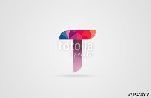 Rainbow Letter T Logo - alphabet letter t logo design with rainbow colors Stock image