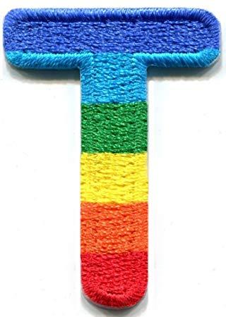 Rainbow Letter T Logo - Letter T Rainbow English Gay Lesbian Lgbt Alphabet Applique Iron-on ...