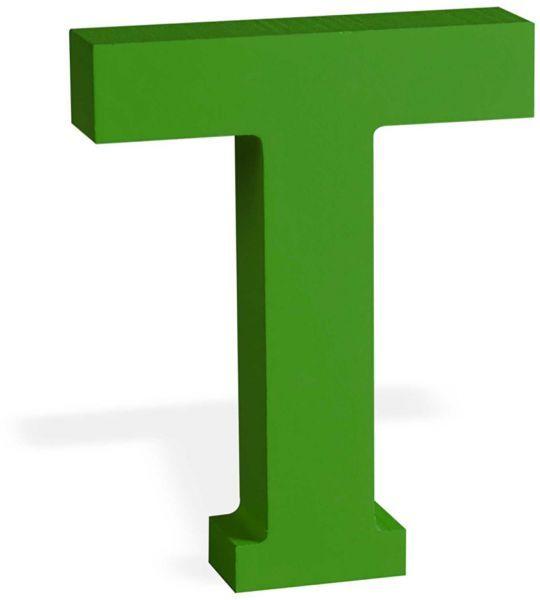 Rainbow Letter T Logo - Wooden Rainbow Letter T (Green, 11 x 8 x 2 cm)