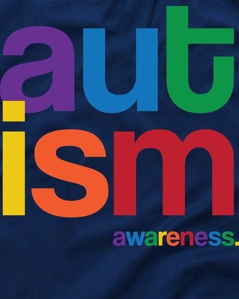 Rainbow Letter T Logo - Autism Awareness Rainbow Letters T-Shirt | TeeShirtPalace