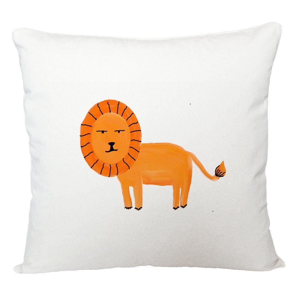 White and Orange Lion Logo - Orange lion cushion cover/ scatter cushions