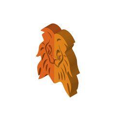 White and Orange Lion Logo - orange lion logo isolated on white background , colorful vector icon ...