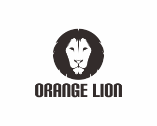 White and Orange Lion Logo - ORANGE LION Designed