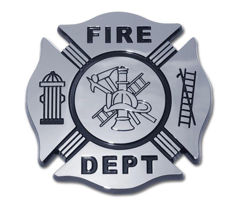 Fireman Logo - Firefighter Chrome Emblem | Elektroplate