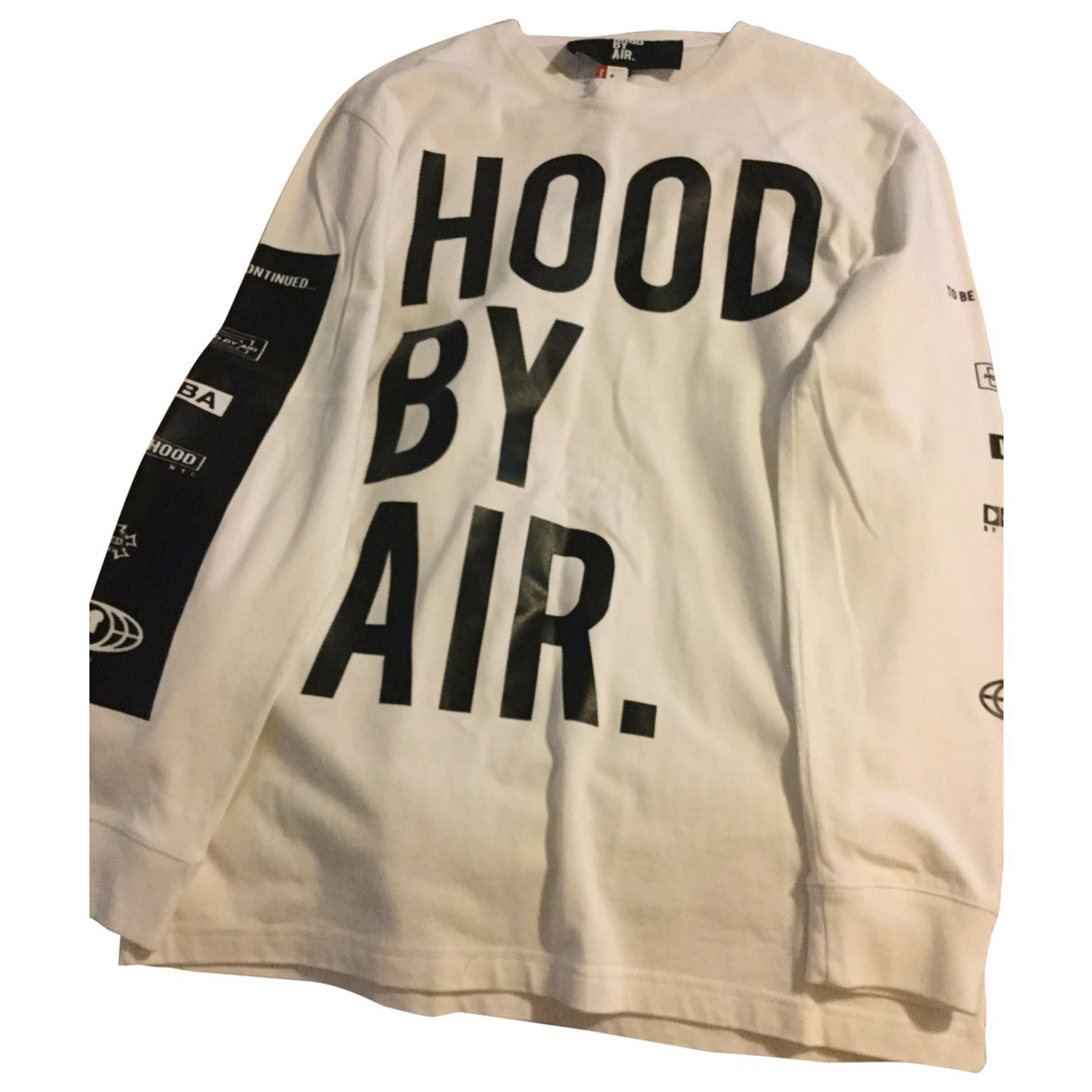 Long Sleeve Hood by Air Logo - White cotton knitwear & sweatshirt Hood by Air White size 38 UK