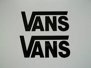 Black and White Vans Car Logo - 2 x Vans Logo Vinyl Decal Stickers Skateboard Clothing Ski Skate Car ...