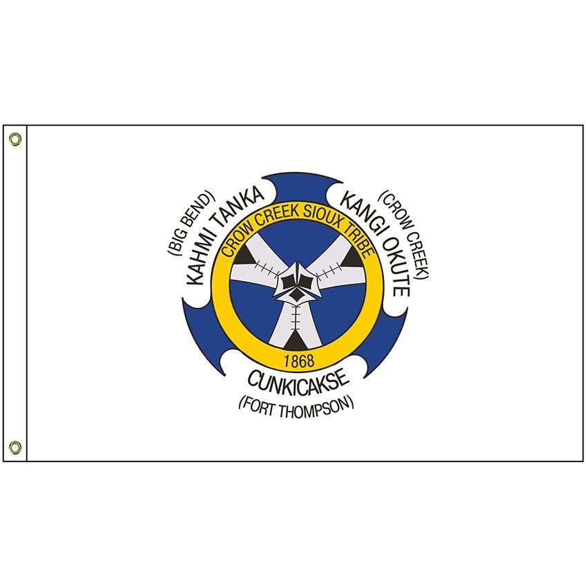 Crow Creek Logo - NAT 5×8 CCS 5′ X 8′ Crow Creek Sioux Tribe Flag With Heading