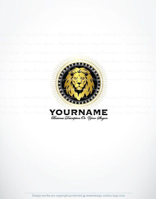Lion Business Logo - Exclusive Design: Lion Gold Stamp Logo + Compatible FREE Business ...