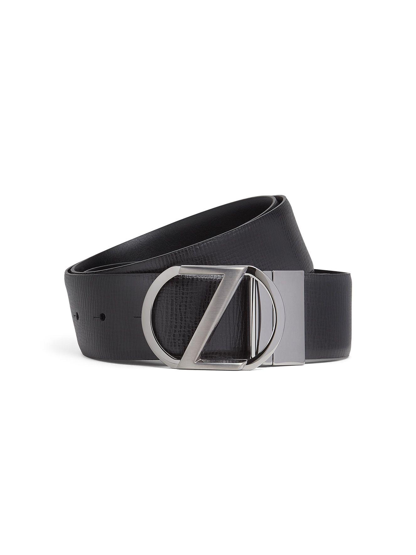 Black Z Logo - Black Calfskin Z Logo Belt SS19 10363473 | Zegna