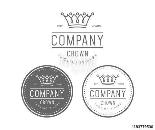 Crown Company Logo - Line Art Crown King and Queen Abstract Vintage Company Logo Set ...