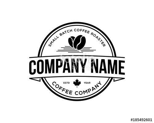 Maple Leaf with Circle Logo - Classic Circle Black Coffee Bean and Maple Leaf for Restaurant
