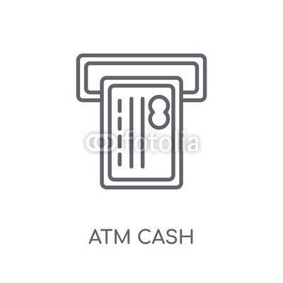 AP Cash Logo - atm cash linear icon. Modern outline atm cash logo concept on white