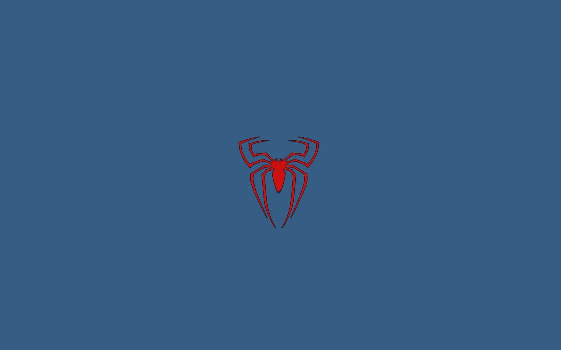 Blue Spider Logo - Minimalistic Spider Man Blue Background Spider Man Logo Wallpaper