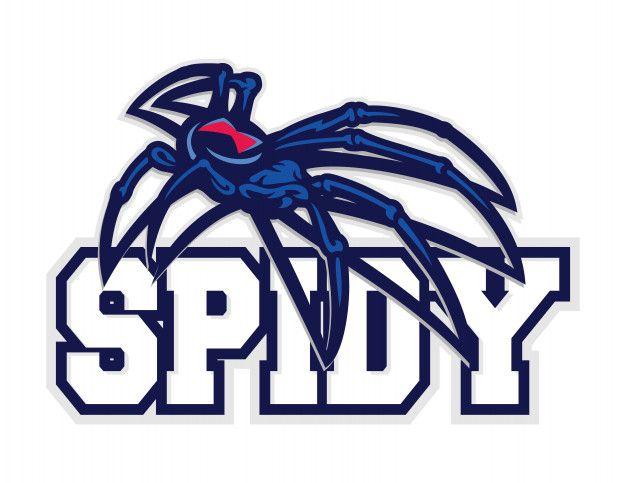 Blue Spider Logo - Blue spider cartoon mascot Vector
