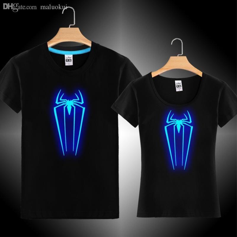 Blue Spider Logo - Wholesale Glow Spider Shirts Blue Spider Man Compression Shirt ...