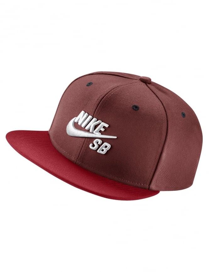 Dark Red Nike Logo - Nike SB Icon Logo Pro Snapback Hat Cayenne Uni Red SB