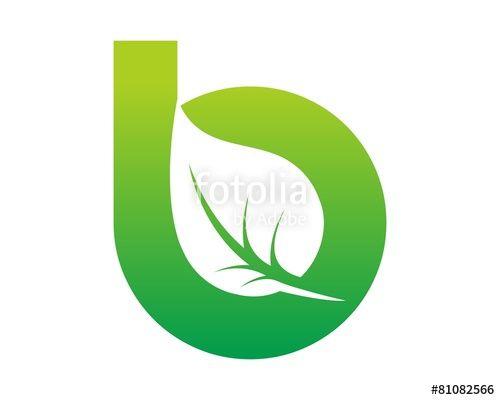 Green Letter Logo - green letter b leaf logo