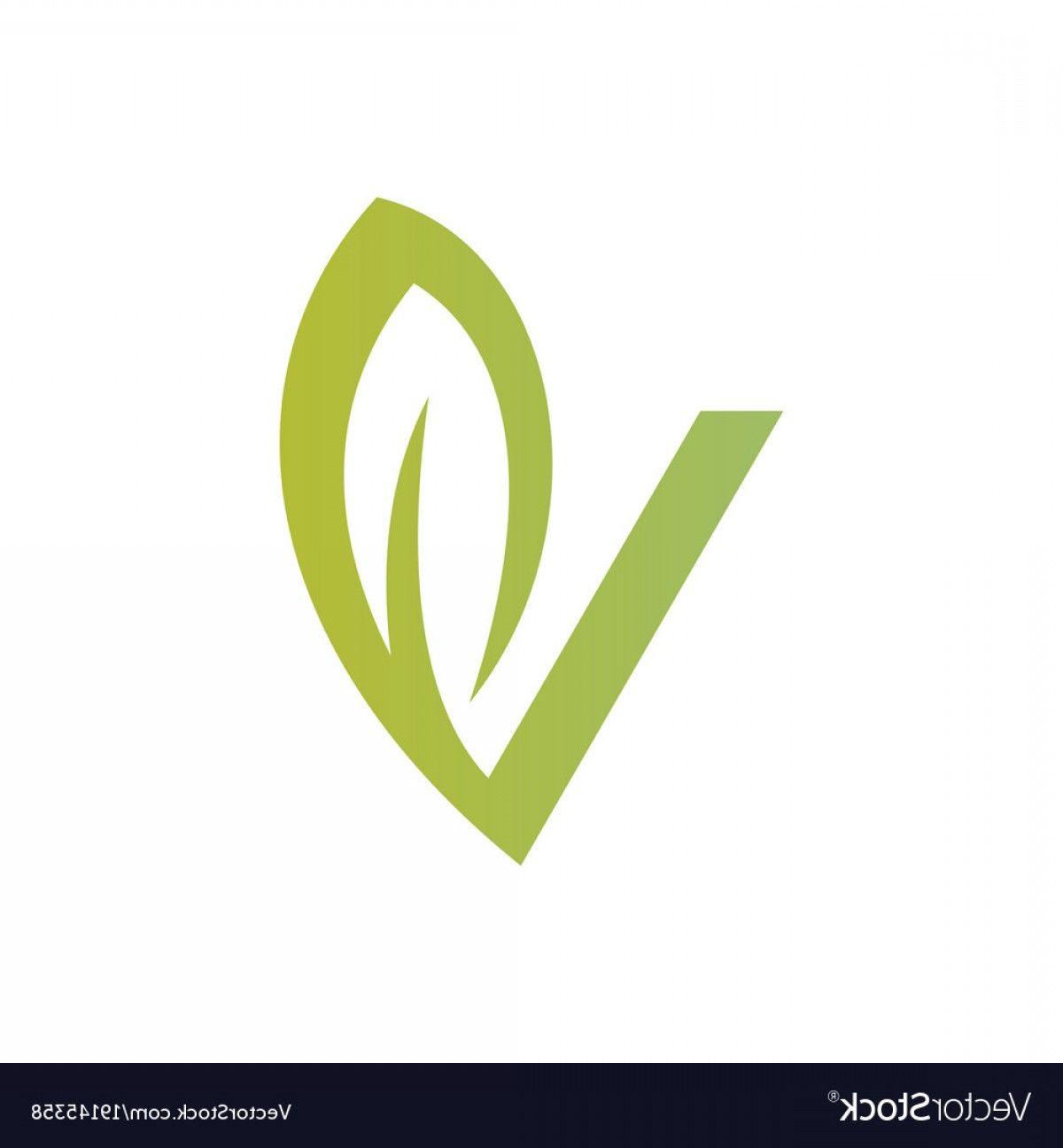 Green Letter Logo - Letter V Green Leaf Logo Vector | SOIDERGI