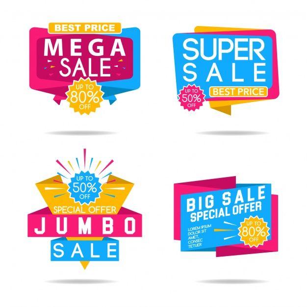 Sale Logo - Multicolor super sale logo collection Vector | Free Download