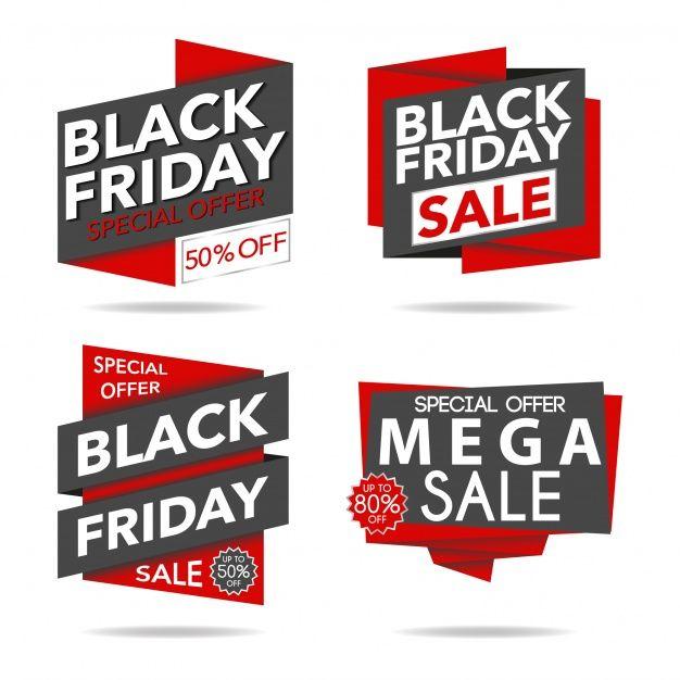 Sale Logo - Red and black friday sale logo collection Vector