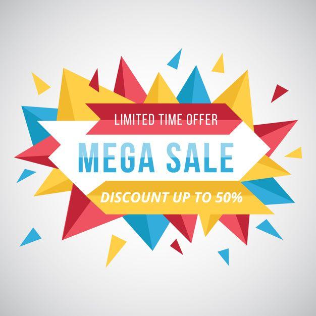 Sale Logo - Mega sale logo background Vector | Free Download