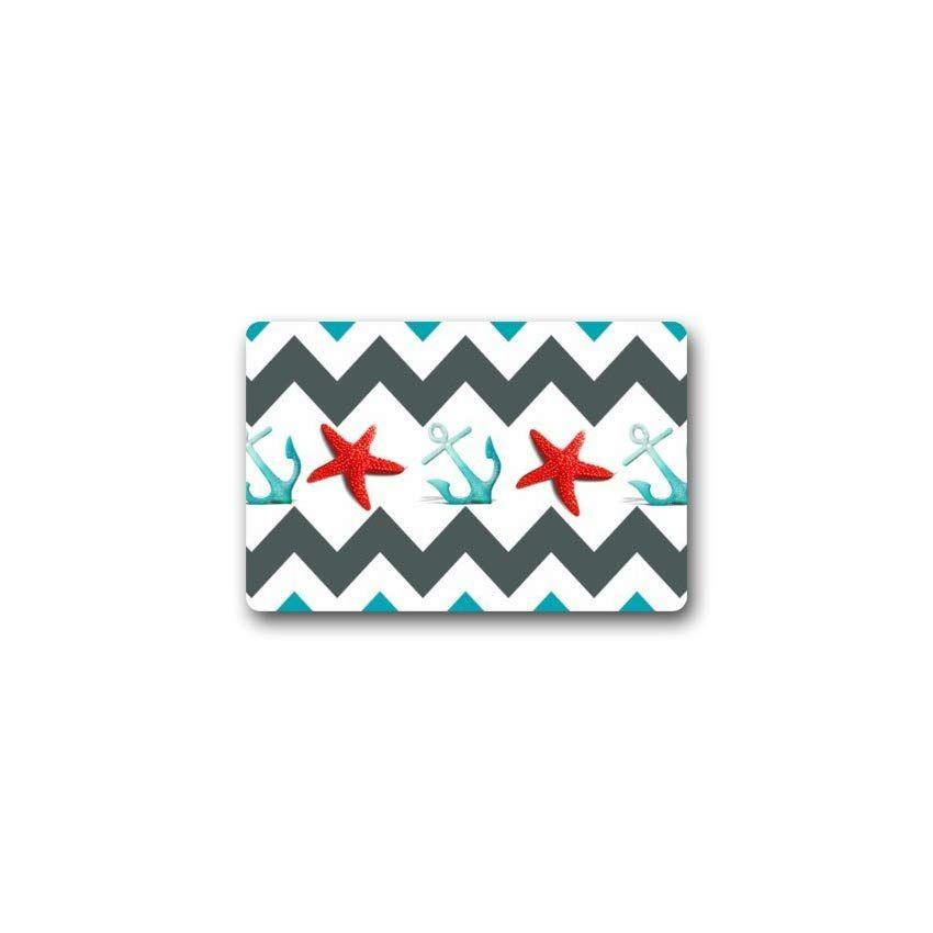Blue Anchor Red Triangle Logo - Fantastic Doormat Red Starfish and Blue Anchor Chevron Doormat ...