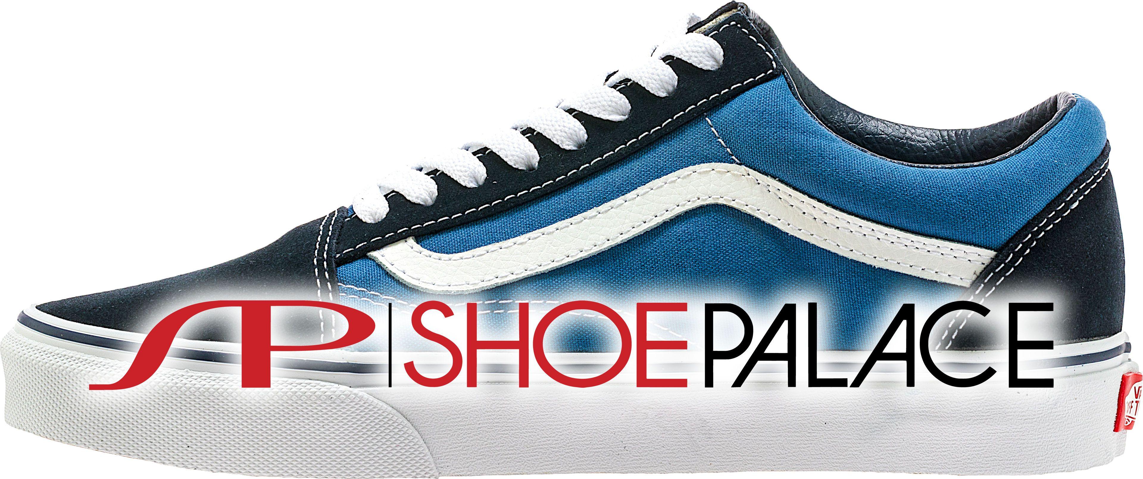 White and Blue Shoe Brand Logo - Vans D3HNVY Old Skool Low Mens Skate Shoe (Navy Blue White) At Shoe