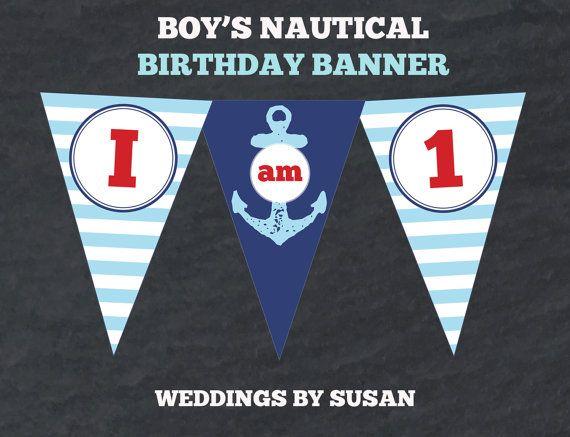 Blue Anchor Red Triangle Logo - SALE I Am One Ahoy Mates Nautical Anchor Boy's Happy Birthday ...