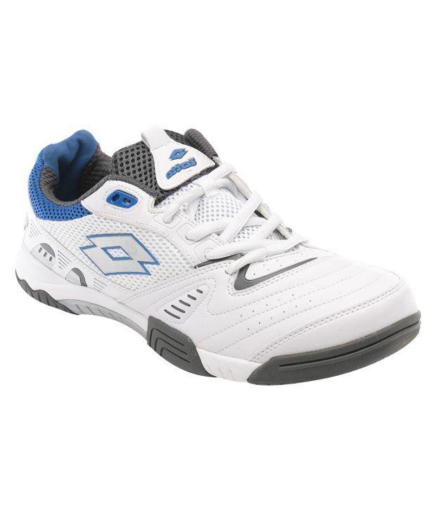 White and Blue Shoe Brand Logo - Lotto Symbol White Grey Blue Men Sports Shoes Lotto Symbol