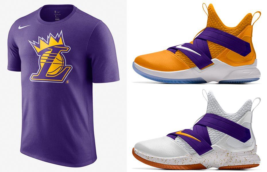 Purple LeBron Logo - LeBron LA Lakers Nike Crown T Shirt