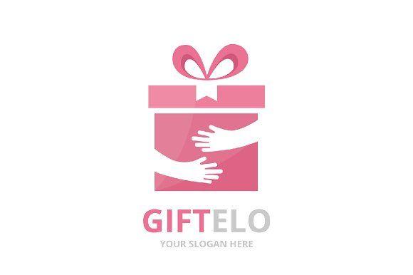 Pink Hands Logo - Vector gift and hands logo Logo Templates Creative Market