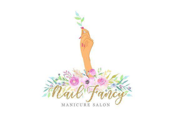 Pink Hands Logo - Manicure logo Salon Logo Beauty logo Hand logo Womans