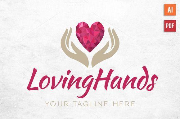 Pink Hands Logo - Diamond Heart Hands Logo by Lucion Creative on Creative Market