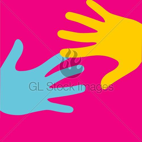 Pink Hands Logo - Pop Art Hands Logo · GL Stock Images