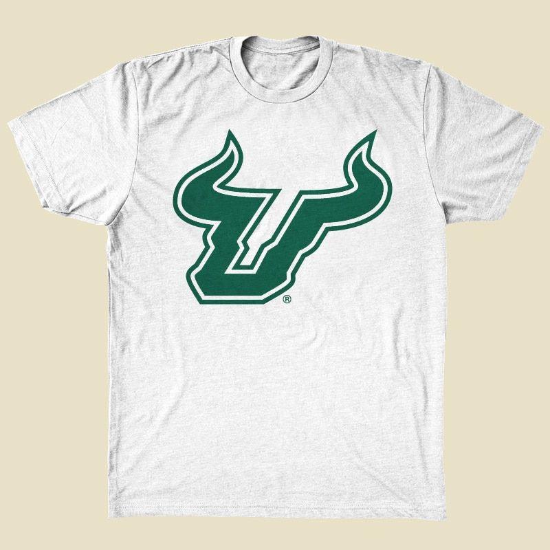 Florida Strong Logo - USF Green Logo Slim Fit White Shirt - South Florida Strong
